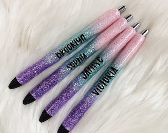 Personalized Glitter Pens | Birthday Gift | Custom Glittered Pens | Personalized Glittery Pens | Stocking Stuffer | Gifts for Her