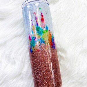 Castle Glitter Tumbler | Custom Gift | Ombre Tumbler | Birthday Gifts for Her | Mouse Glittered Tumbler | Castle Glitter Cup | Gifts for Her