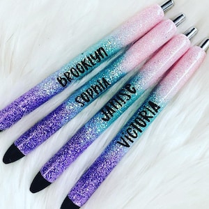 Glitter Pens, Glitter Pen, Custom Pen, Personalized Pen, Refillable Pen, Gel Pen, Inkjoy, Pens, Gift for Her, Ombre Pen