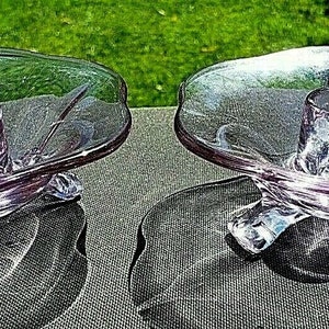 Fostoria Wisteria #2394 Single Light 3 Footed Candlestick Holder Pair