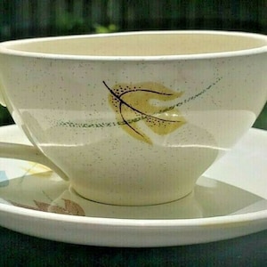 Vintage Franciscan USA Autumn Leaves Cup And Saucer Set
