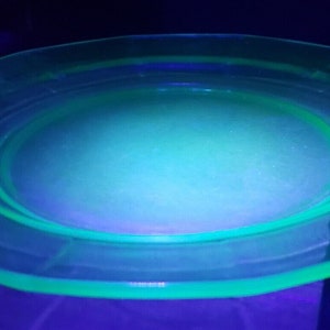 Green Uranium Vaseline Fostoria Fairfax 6&quot; Sherbet, Bread, Dessert, Pie Plate