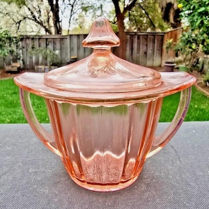Vintage Pink Adam Sugar Bowl With Lid