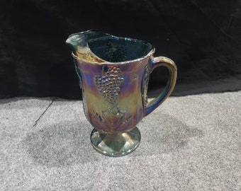 Indiana glass blue carnival water pitcher 