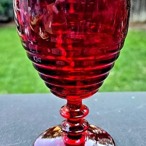 Vintage Paden City Pennyline Ruby 6 1/4" Vattenbägare 9 oz.