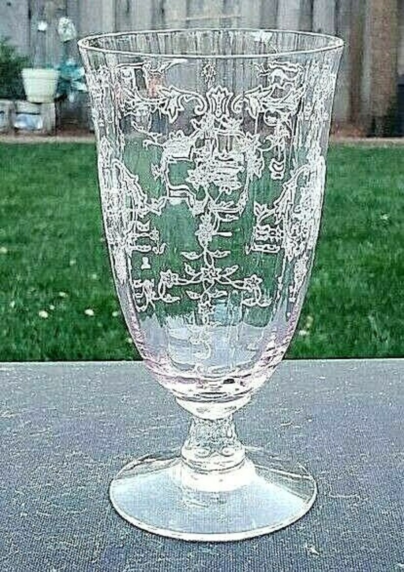 Vintage Pink Fostoria Navarre 11 Oz. Iced Tea 5 7/8 X 3 Etsy