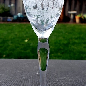 Crystal New Martinsville Viking Prelude 1 oz. Cordial Long Stem Rippled Bowl