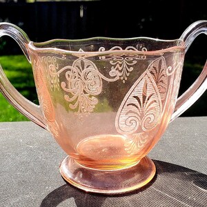 Vintage Fostoria Pink (rose) Trojan #2375 1/2 Regular Footed Sugar