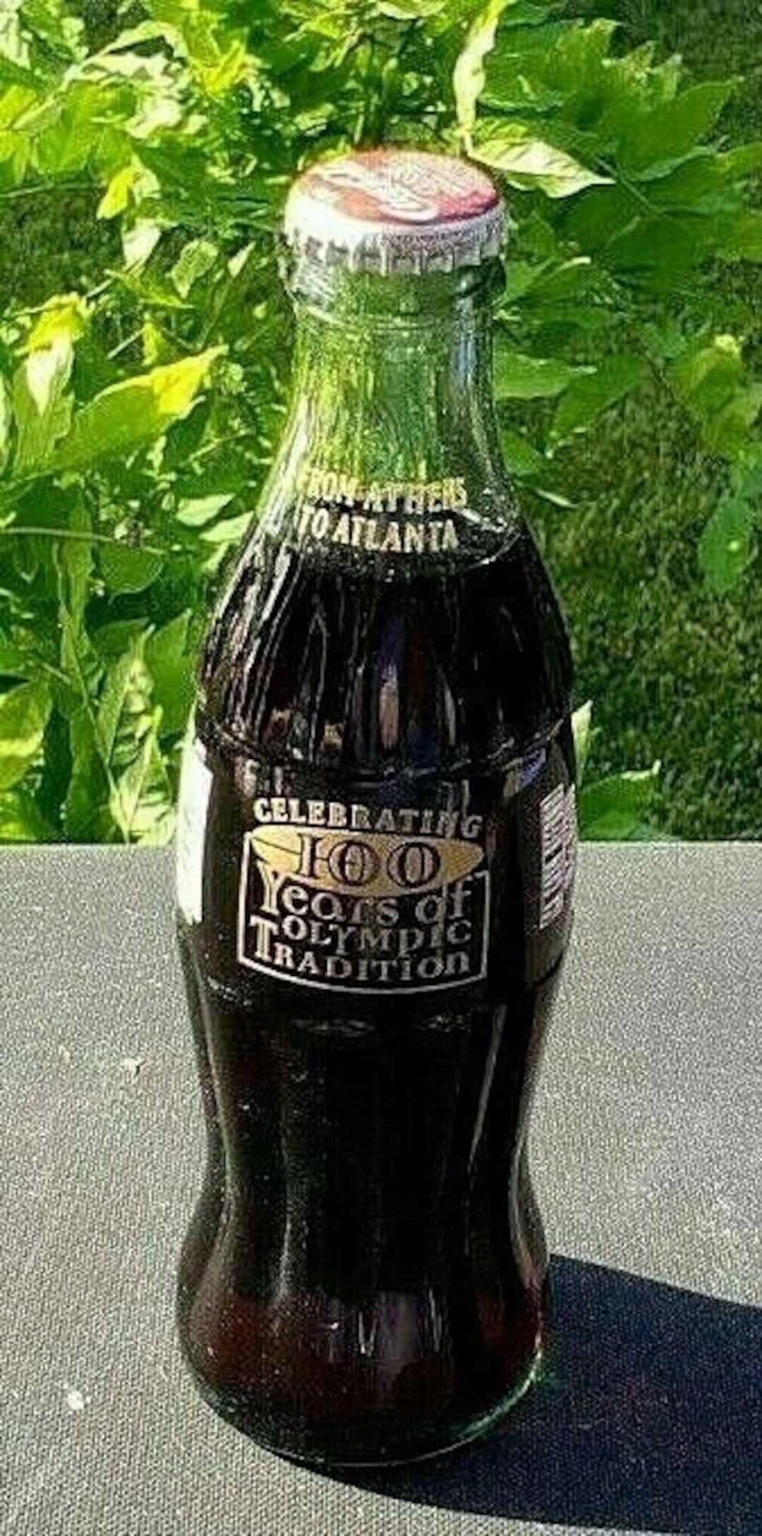 Vintage 1995 Coca Cola Bottle Celebrating 100 Years of Olympic