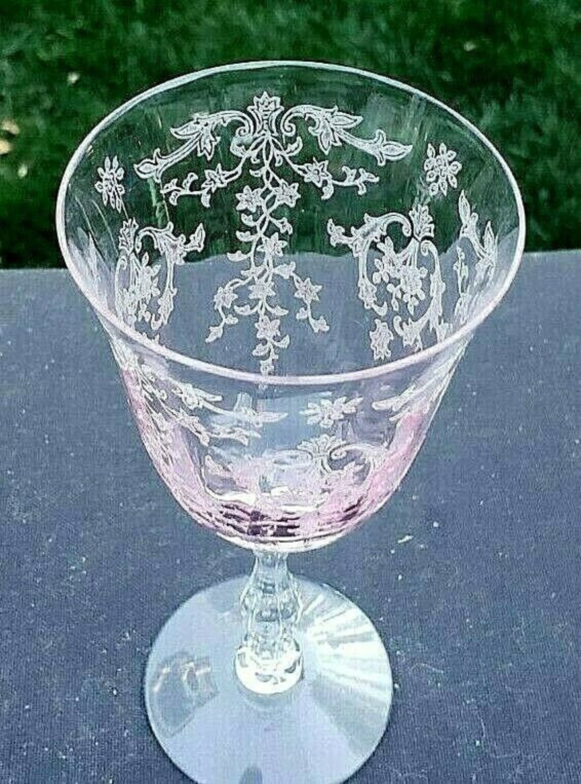 Vintage Pink Fostoria Navarre 6 Oz. Large Claret 6 1/2 X Etsy