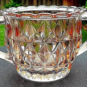 Vintage Jeannette Pink Windsor Diamond Sugar Bowl
