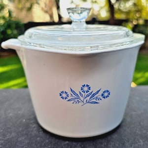 Vintage Corning Ware Cornflower Blue 4 Cup 1 QT Sauce Maker 3