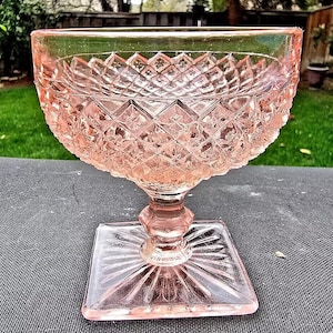 Vintage pink miss american Footed Sherbet Dish