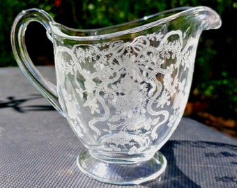 Vintage Crystal Fostoria Romance 3 1/4" Tall Footed Creamer # 2350 1/2