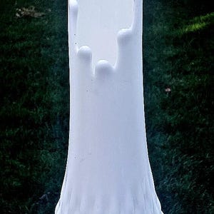 Vintage Fenton White Hobnail Milk Glass Swung Vase 14 1/2&quot; Tall With Original Lable