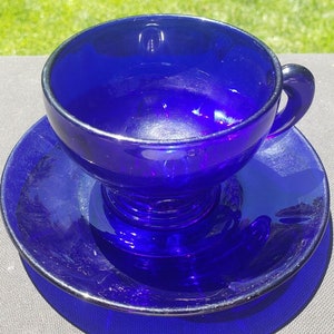 Cobalt Blue Moondrops Cup & Saucer Set