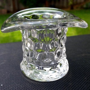 Crystal Fostoria American Top Hat Topper 3&quot; Tall