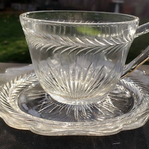 Crystal Sunburst Cup And Saucer Set