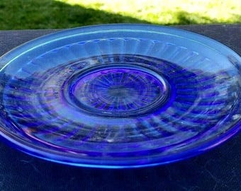 Vintage Cobalt Aurora Untertasse - Untertassen haben einen Durchmesser von 13 cm