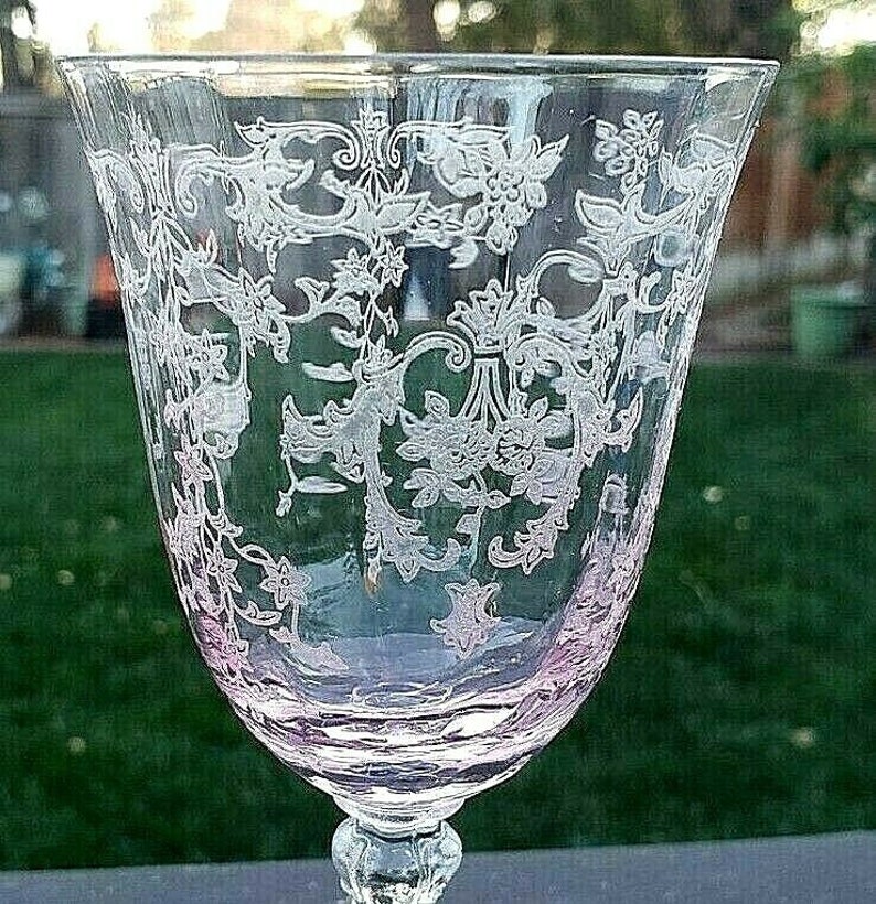 Vintage Pink Fostoria Navarre 6 Oz. Large Claret 6 1/2 X 3 Etsy