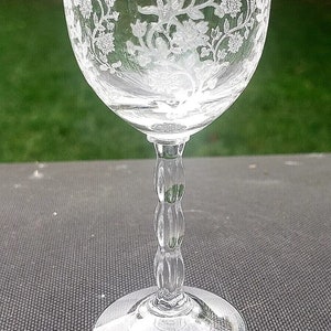 Vintage Clear Fostoria Rambler 1 oz Cordial - Stem #6030 Etch 323