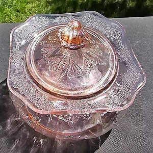 Pink Adam Candy Jar With Lid 2 1/2" Tall