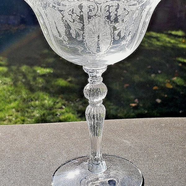 Crystal Cambridge Candlelight #897 Etched 6 1/4" Champagne/Tall Sherbet 6 oz. #3111