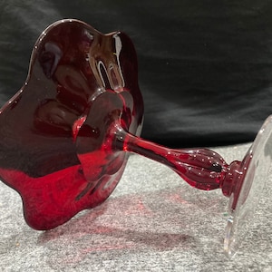 Rare Vintage Duncan Miller Canterbury pattern #115 Ruby Red glass Compote