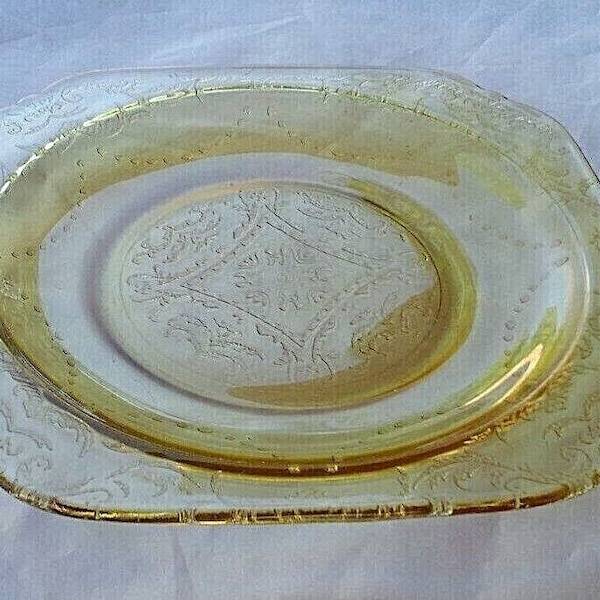 Vintage amber Madrid Federal Glass Individual Sherbet / Pie Plate 6"