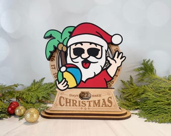 10 Options - Christmas Countdown Advent Calendar – 9 Designs Available – Handmade Wooden Holiday Decor