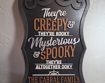 Personalized Halloween Door Sign – Handmade Wooden Family Name Plaque