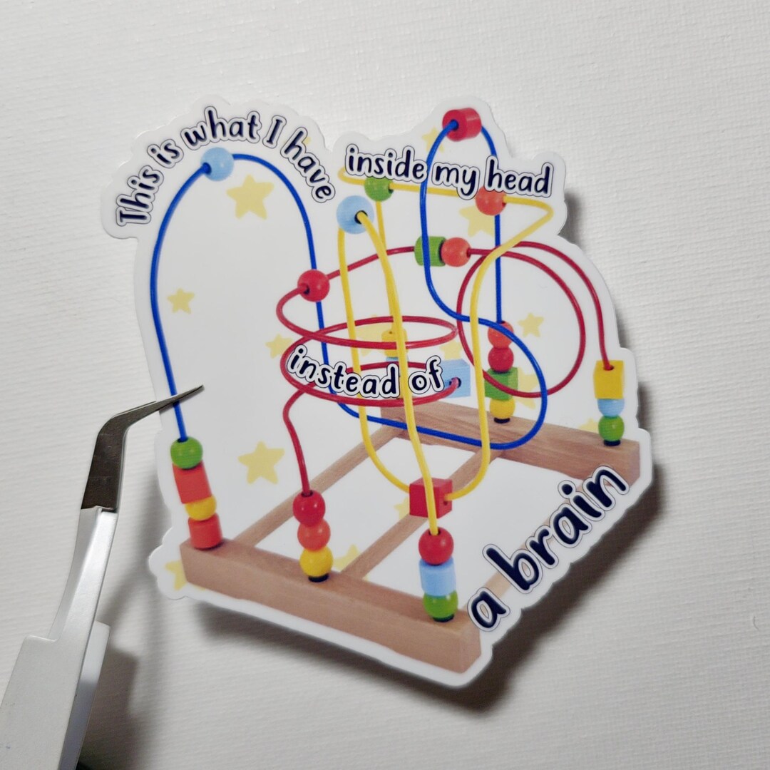 Brain Toy Waterproof Vinyl Sticker – Funny Mental Health Gift - Etsy