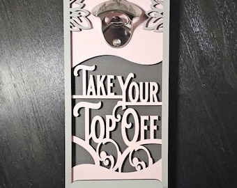 Customizable Wooden Bottle Opener – Wall Mounted Cap Catcher