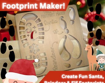 Santa Footprint Stencil Board – Laser Engraved Christmas Eve Magic Prop