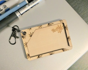 Mini Wooden Keychain Rolling Tray - 3" x 2"