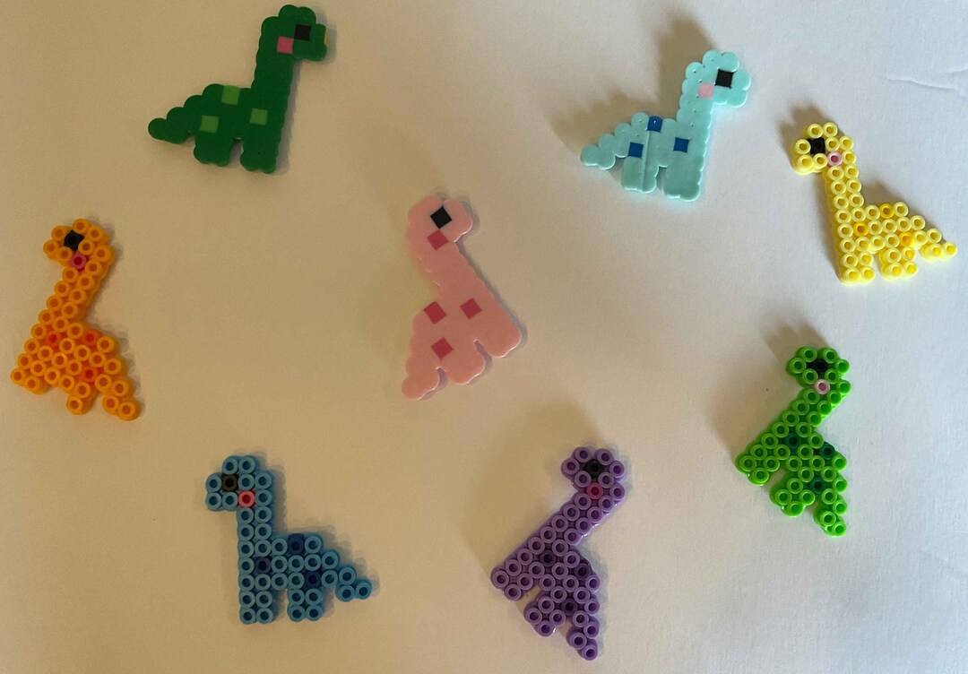 Perler Bead Dinosaur Gift Ideas Cute Perler Bead Items Keychains Etsy