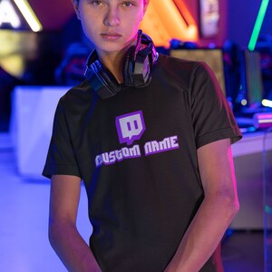 Custom Twitch Channel Logo Shirt | Twitch Customised Channel Name | Streamer Name Tee | Any Name Name Shirt | Twitch Username Logo