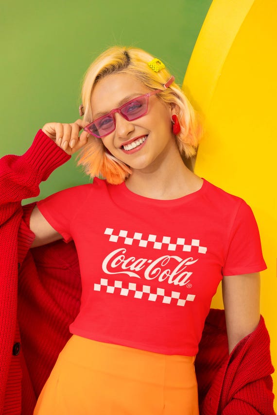 T-shirt Femme Coca-Cola - Rouge - Taille M - Coton - Style Vintage - Occasion
