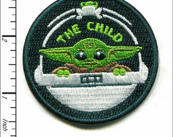 Patch YODA master Jedi Star Wars iron on applique Embroidered Green character 