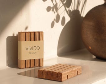 Natural oak wood soap caddy, Handmade Eco-Friendly Soap Holder, Bathroom Accessory, Wooden Shower Tray