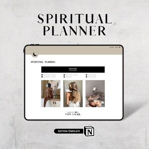 Begrip sjabloon spirituele planner, notion planner, notion dashboard, manifestatieplanner, droomdagboek, schaduwwerk