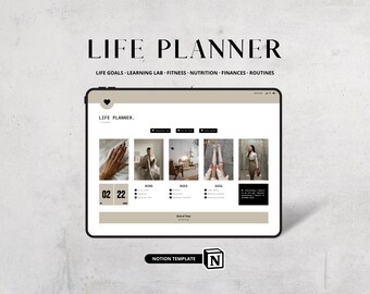 Notion Template Life Planner, All In One Notion Dark Mode, Notion ...