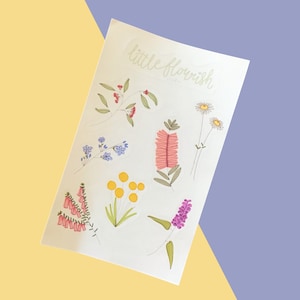 Hoja de pegatinas / papelería de flores silvestres nativas australianas, fabricación de tarjetas, scrapbooking