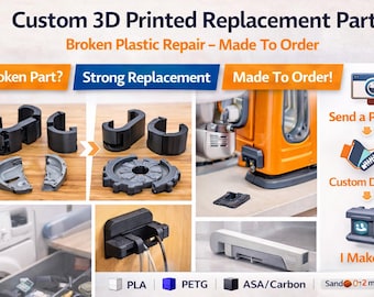 Piezas de repuesto personalizadas impresas en 3D – Reparación de PETG/ASA resistente – Fabricadas bajo pedido