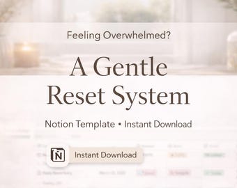 ADHD Notion Template | Soft Reset Dashboard | Aesthetic Burnout Planner for Women | Spoonie & Low Energy Gentle Productivity System