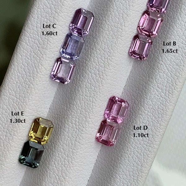 Fabulous! [0901] Natural genuine unheated sapphires Emerald cut 5*4mm Loose sapphire Pink Purple Dark Green Yellow Violet Red