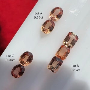 Super! [1122] Natural Unheated Genuine Padparadcha sapphires 4*3mm Oval cut and Emerald cut Loose sapphire peach sunset