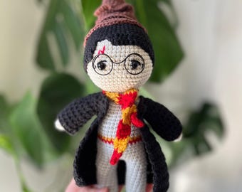 Crochet Wizard Doll, Handmade Amigurumi Plush Toy