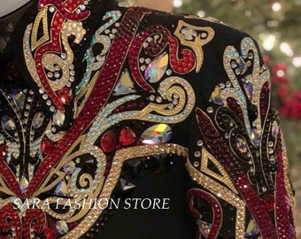 Western women show jacket Western Custom Rodeo  Queen Showmanship jacket.Show clothing showmanship jacket.
