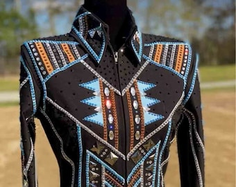 Op maat gemaakt western showjack: versierd met Swarovski-kristallen, rijkleding